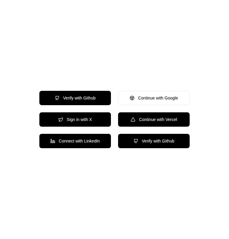 Harness screenshot of tripled-social-login-button-shadcnui at 768 pixels wide