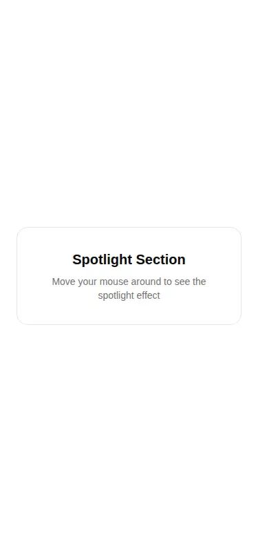 Harness screenshot of tripled-spotlight-section-shadcnui at 375 pixels wide