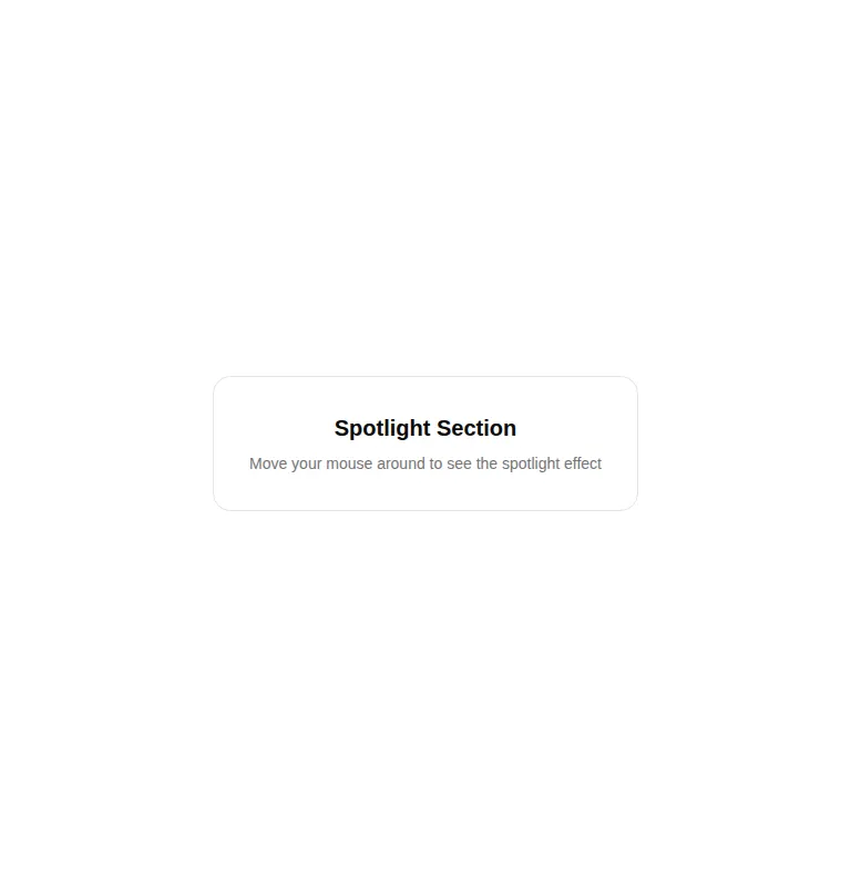 Harness screenshot of tripled-spotlight-section-shadcnui at 768 pixels wide