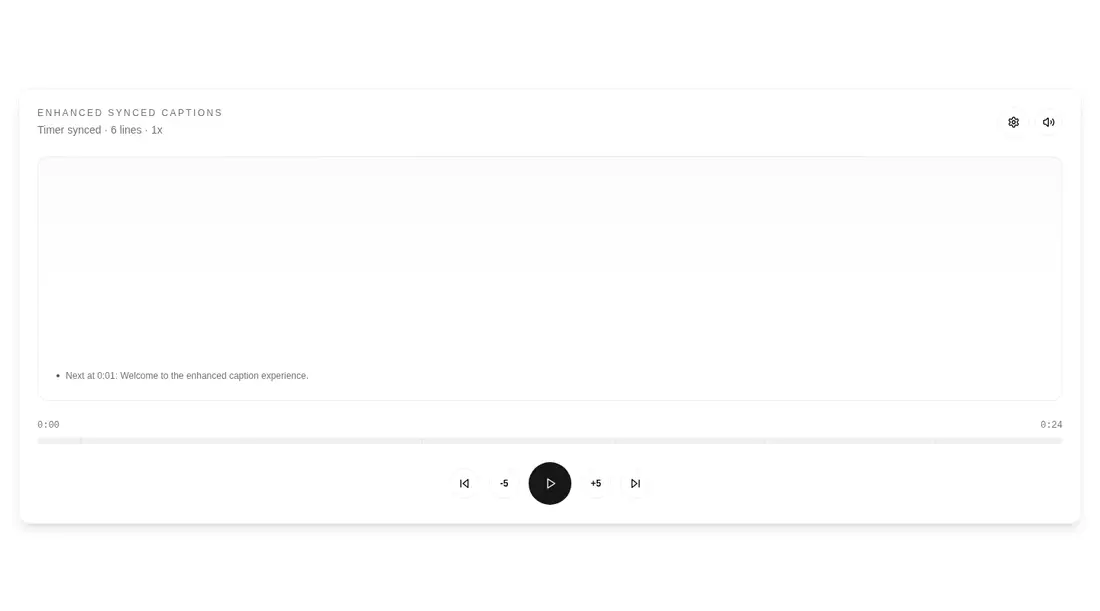 Harness screenshot of tripled-synced-lyric-captions-shadcnui at 1440 pixels wide