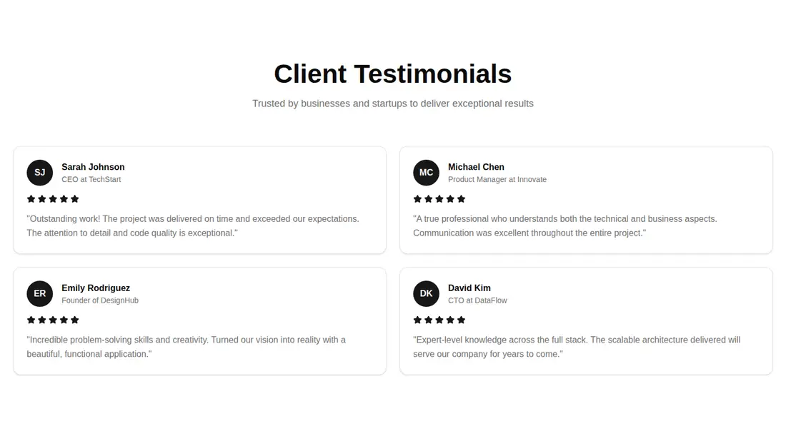 Harness screenshot of tripled-testimonials-block-shadcnui at 1440 pixels wide