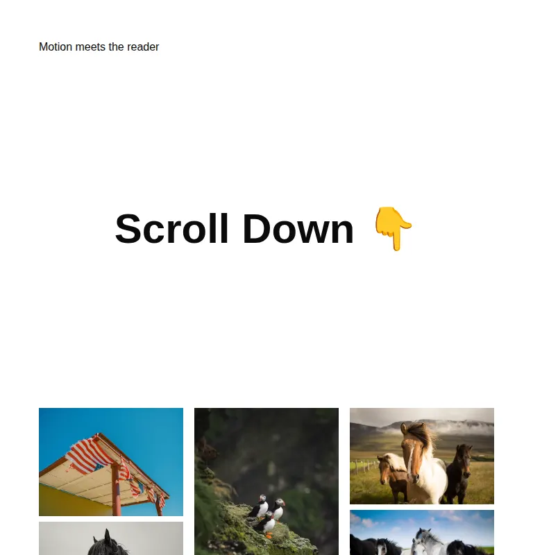 Harness screenshot of uilayouts-scroll-animation-default at 768 pixels wide