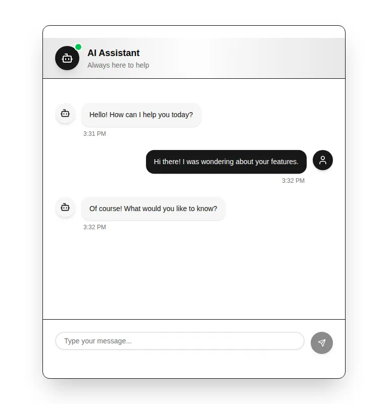 Harness screenshot of tripled-chat-app-shadcnui at 768 pixels wide